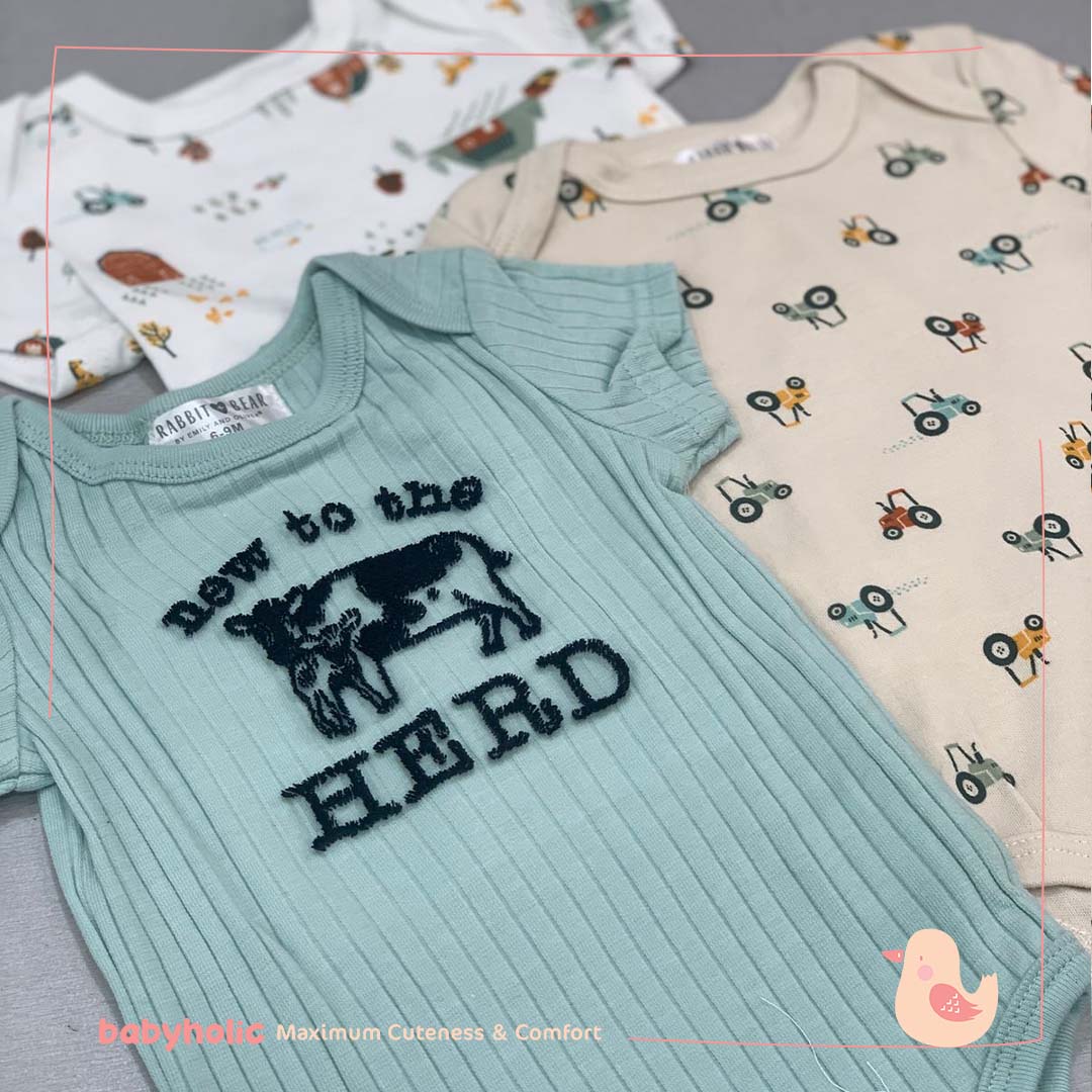 Bodysuit Short Sleeves 3PCS