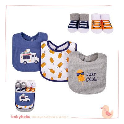 Baby Bibs & Socks Set