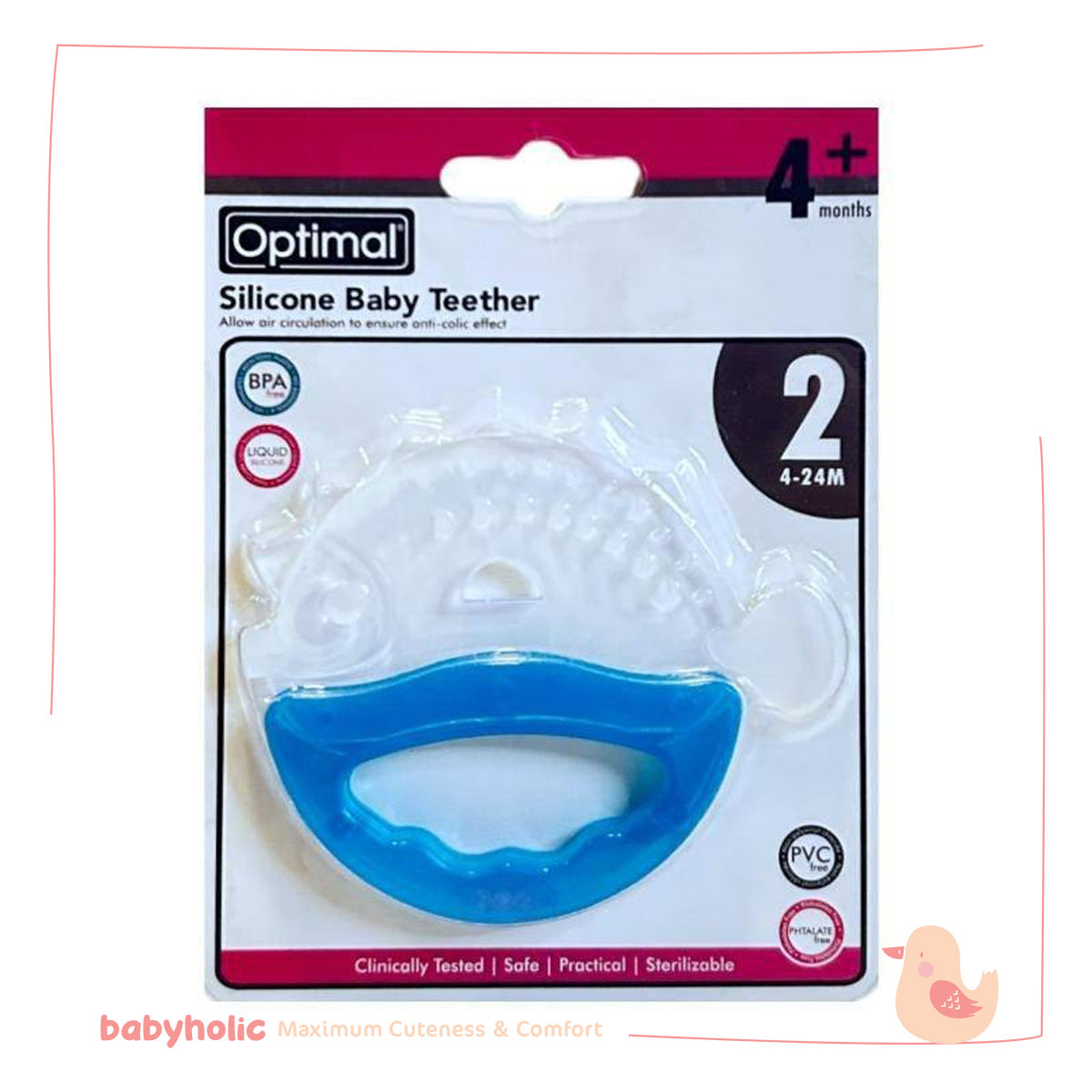 Optimal - Silicone Baby Teether 4m+