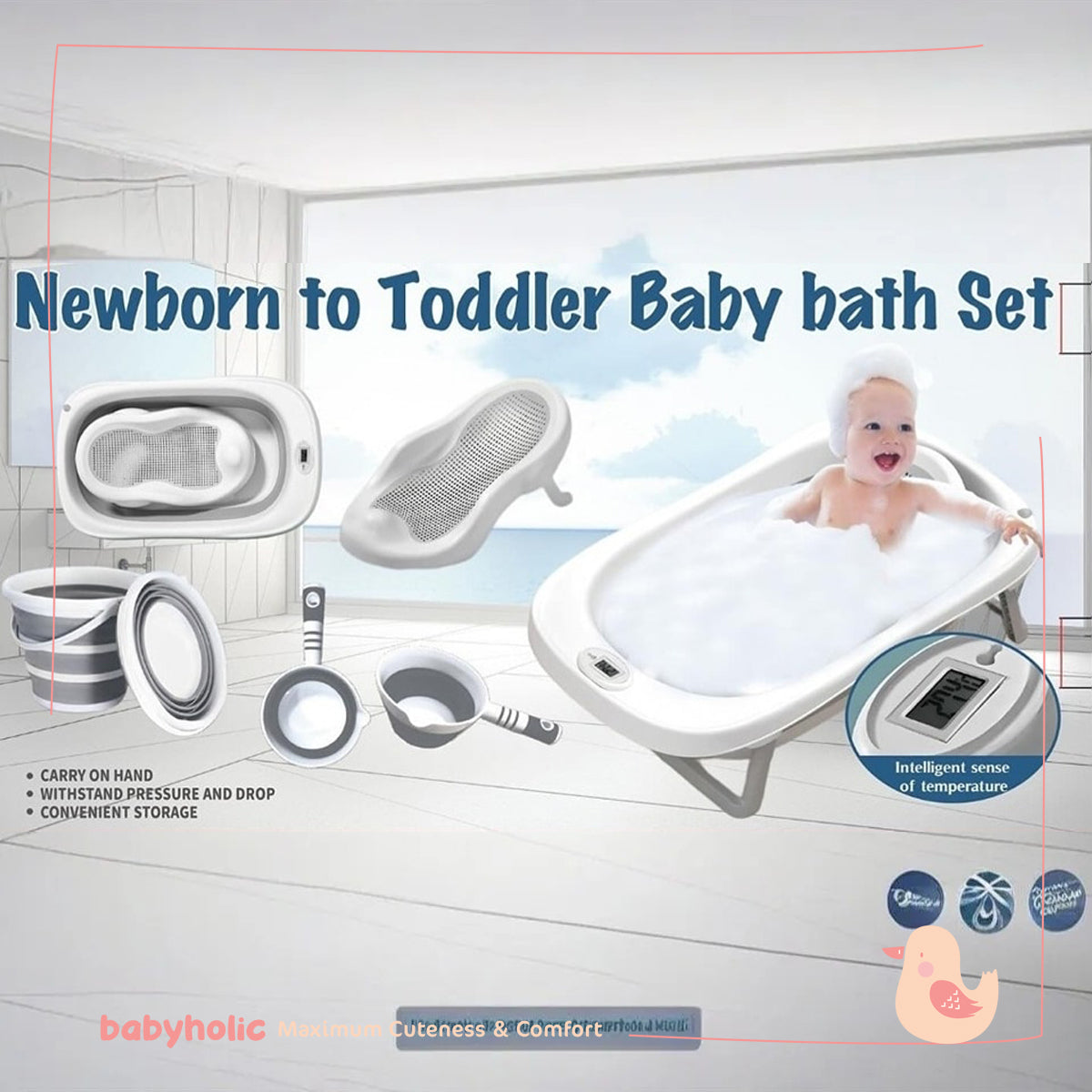 Baby Foldable Bathtub set