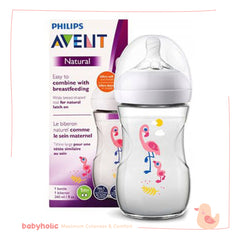 Avent Feeding Bottles Flamingo 1m+ 9oz/260ml