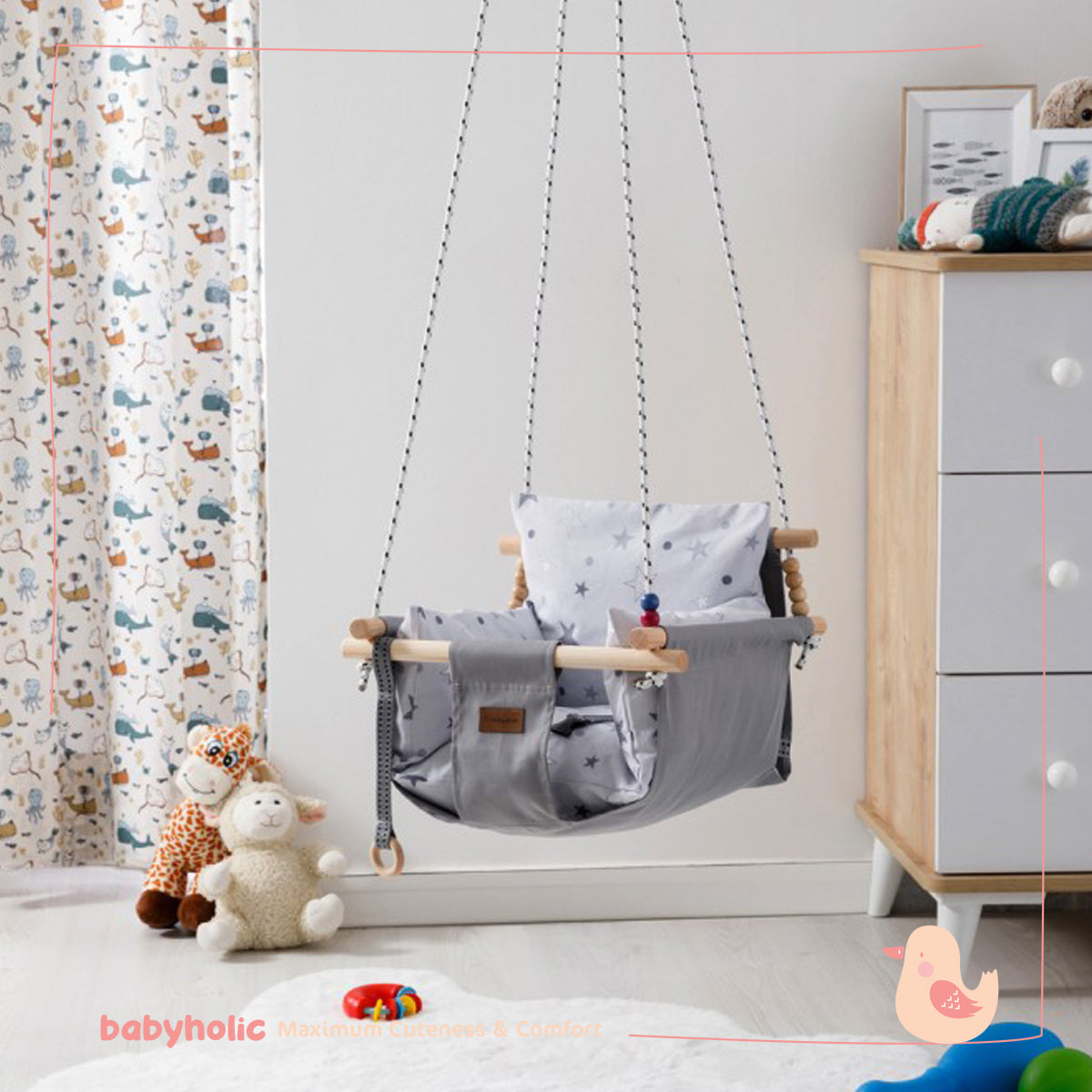 Indoor Wooden Children's Hanging Swing