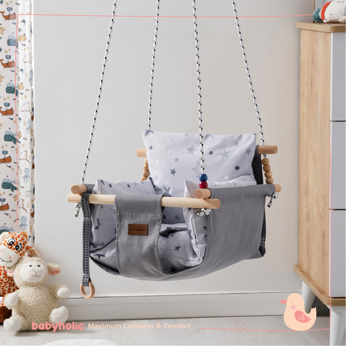 Indoor Wooden Children's Hanging Swing