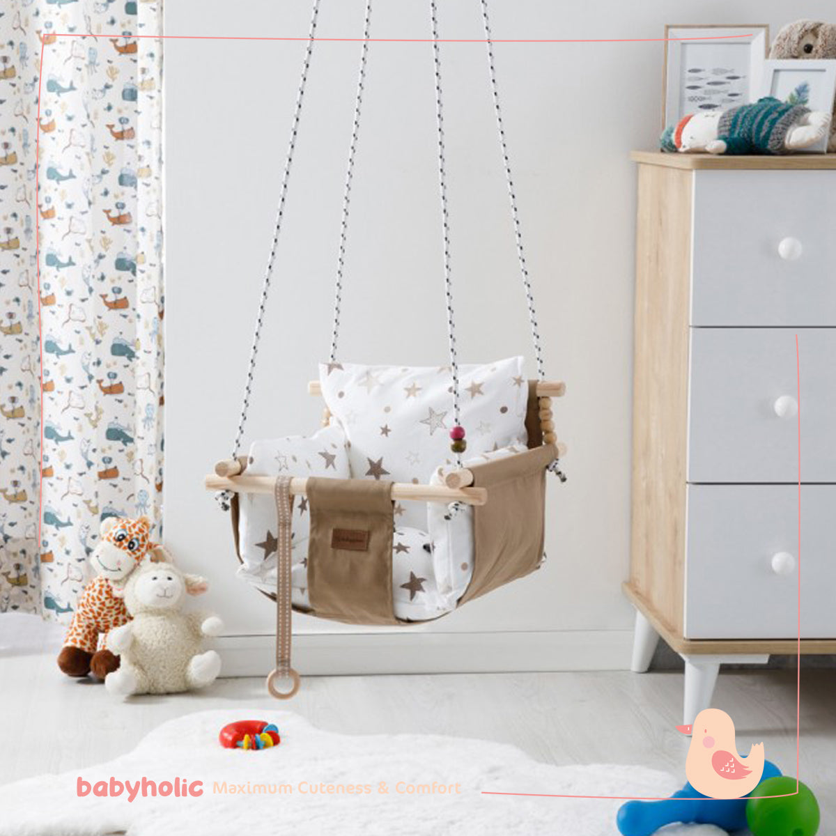 Indoor Wooden Children's Hanging Swing