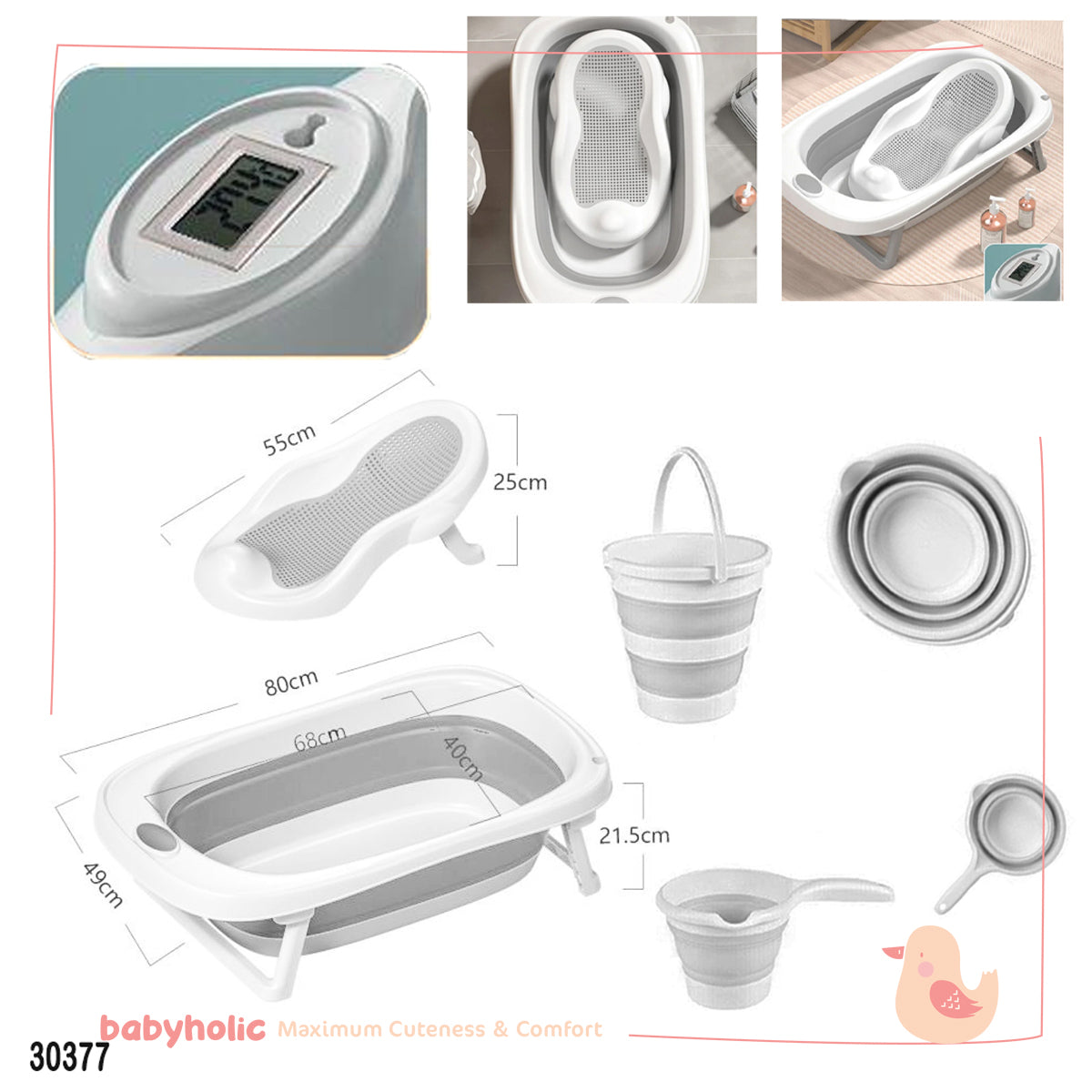 Baby Foldable Bathtub set