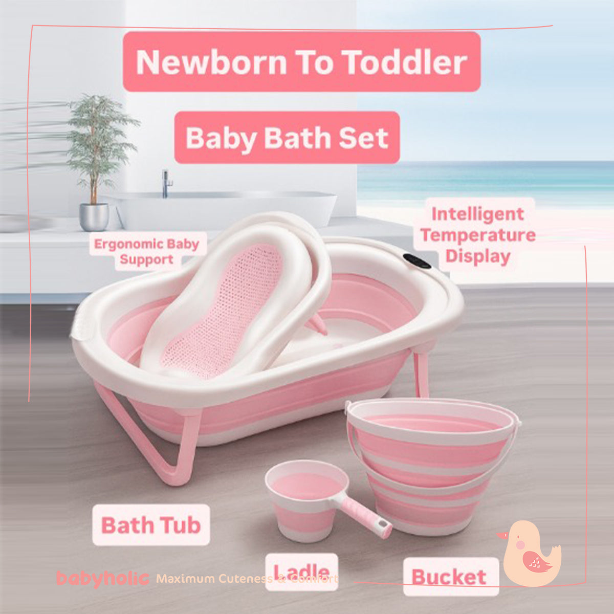 Baby Foldable Bathtub set