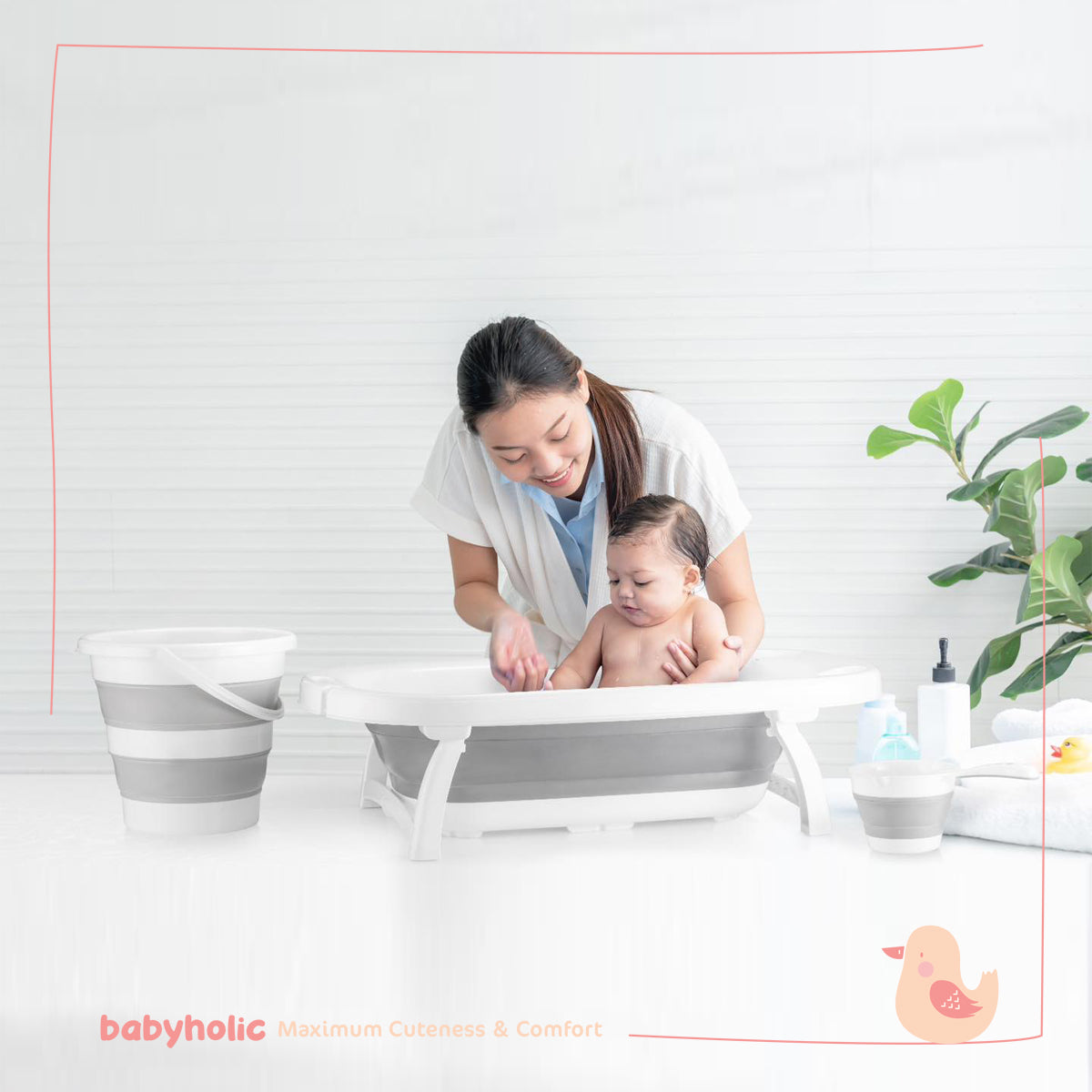 Baby Foldable Bathtub set