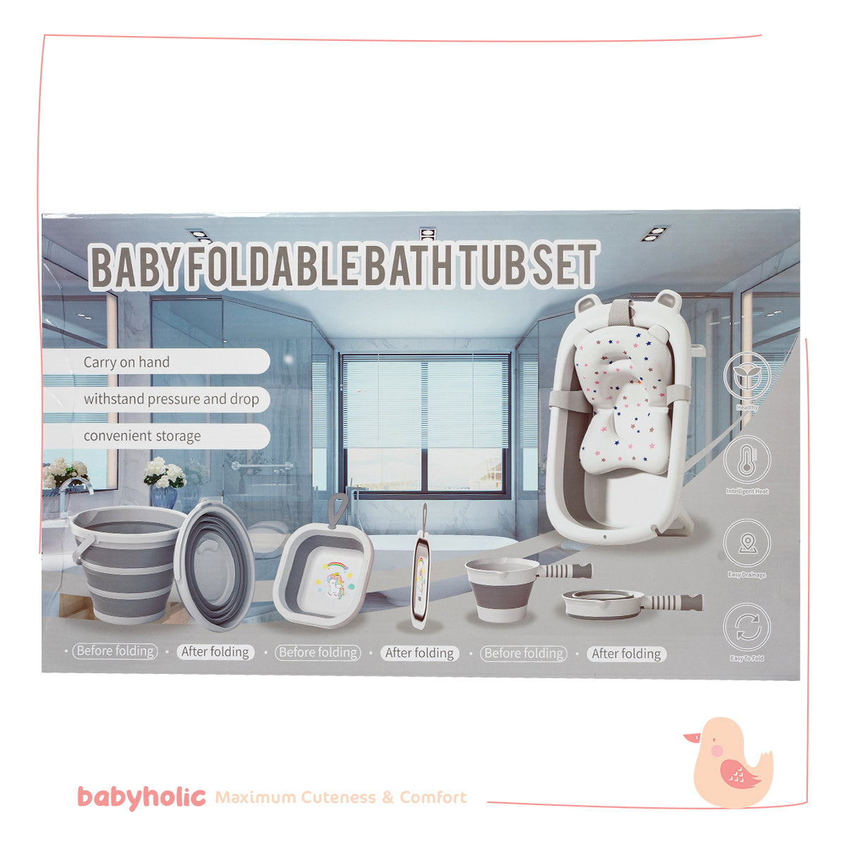 Baby Foldable Bathtub set