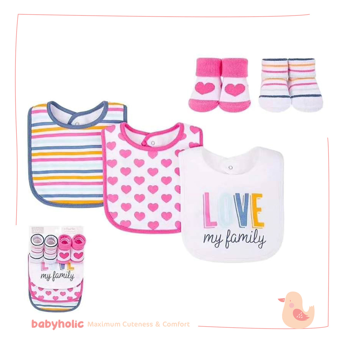 Baby Bibs & Socks Set