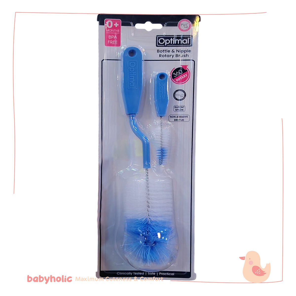 Optimal - Rotary Bottle And Nipple Brush Set