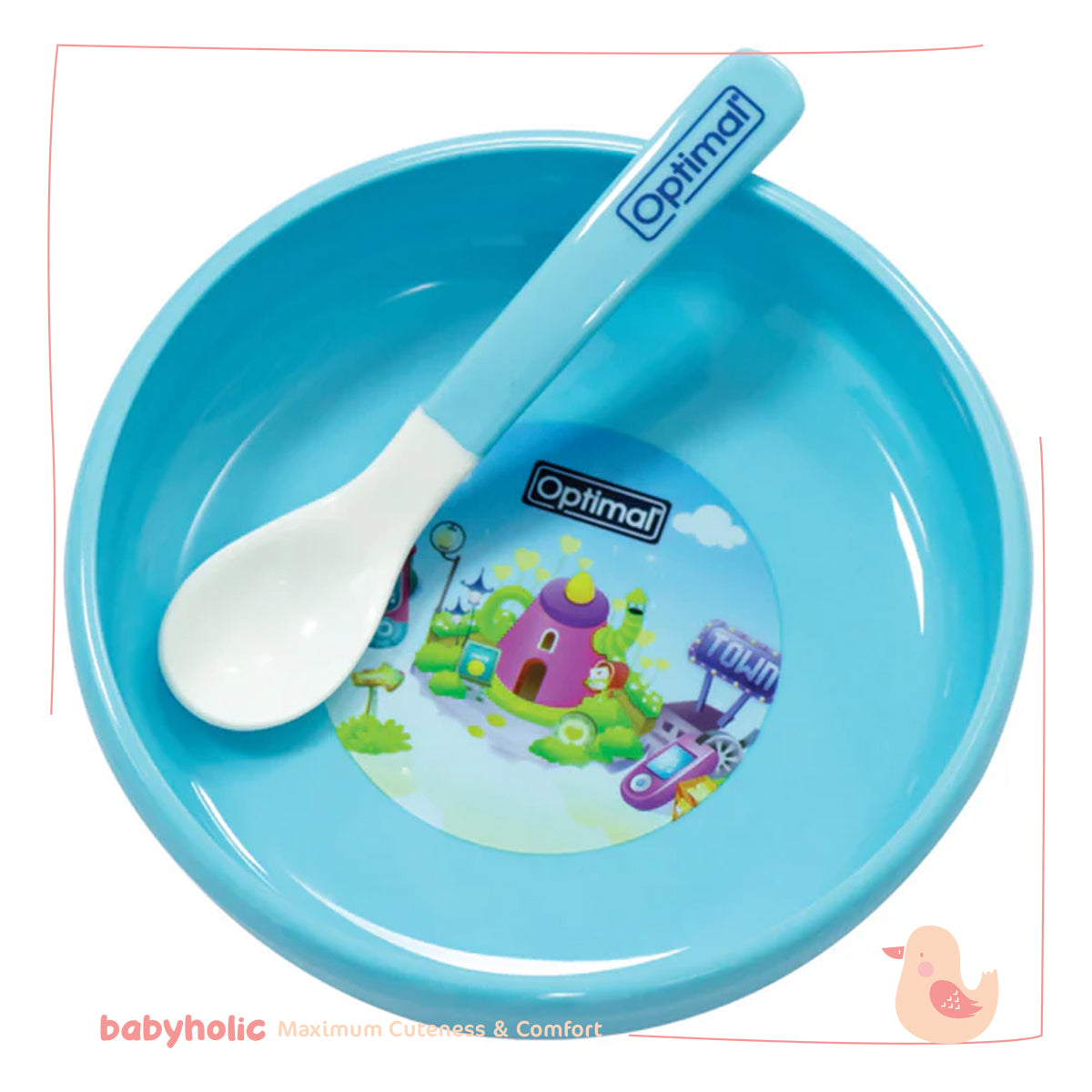 Optimal - Non-Slip Feeding Dish With Spoon