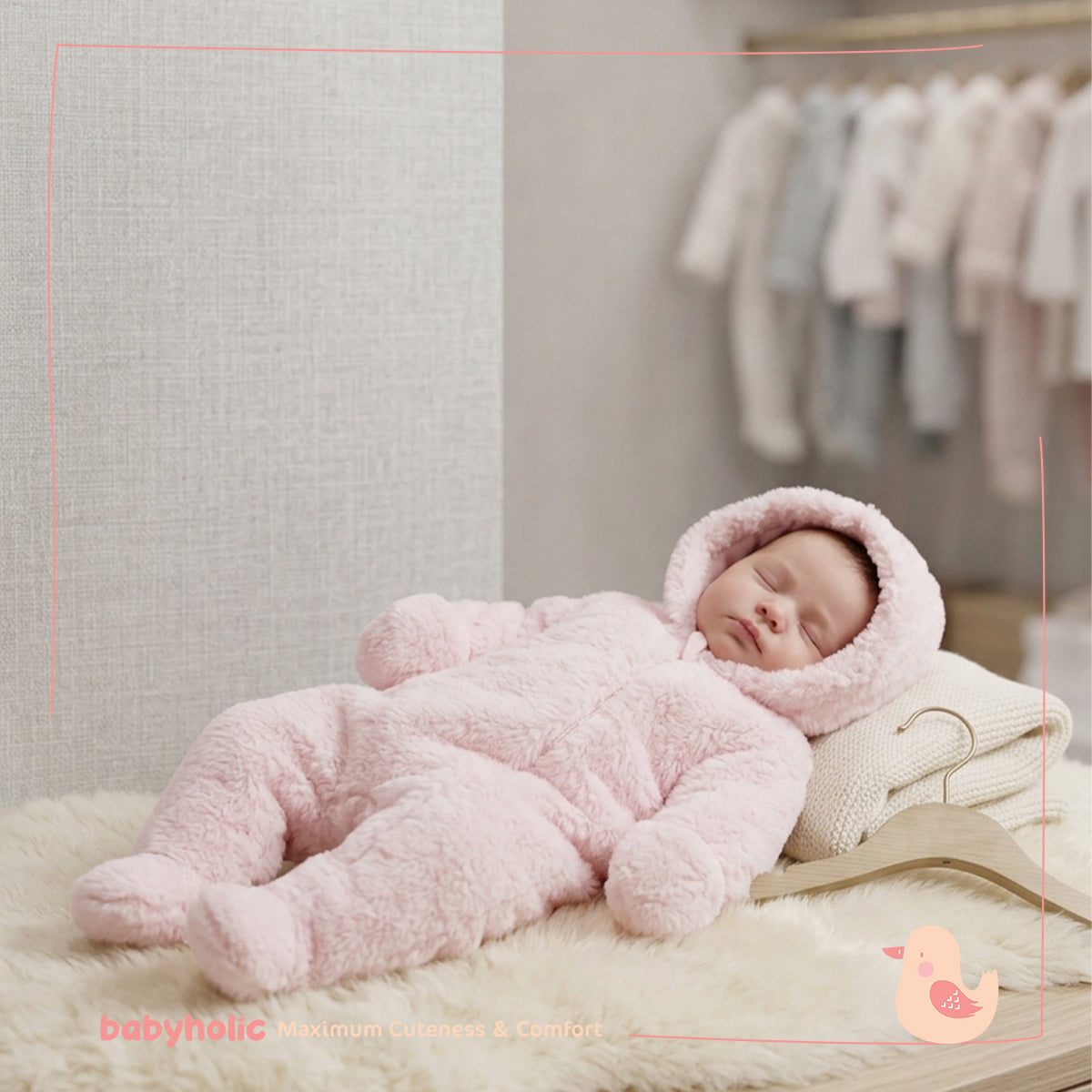 Hooded fur Overall