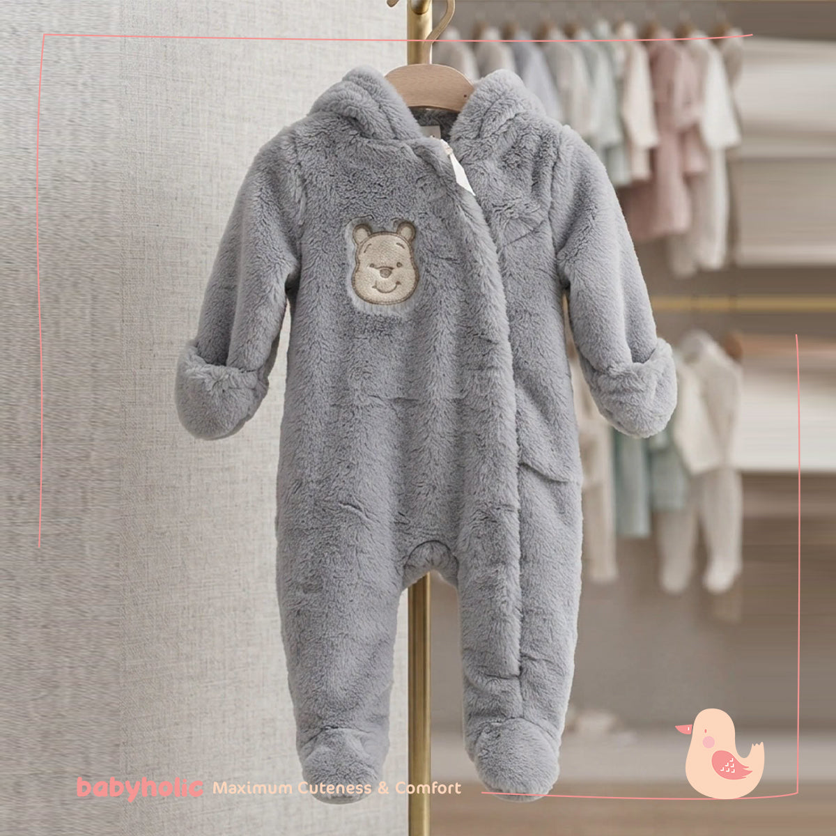 Hooded fur Overall