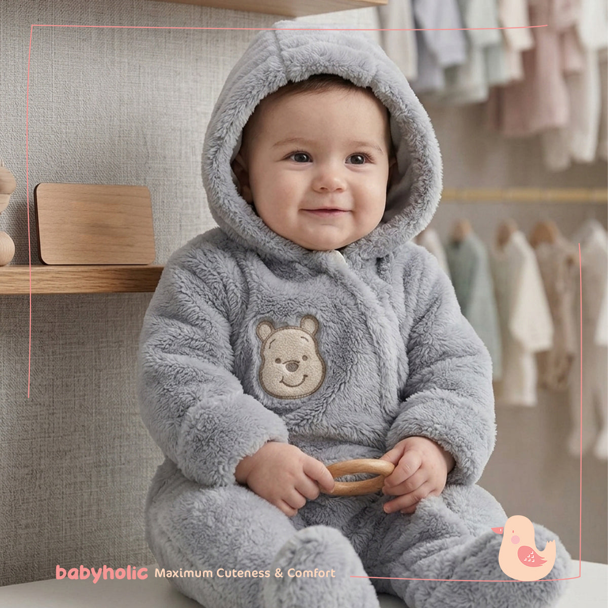 Hooded fur Overall