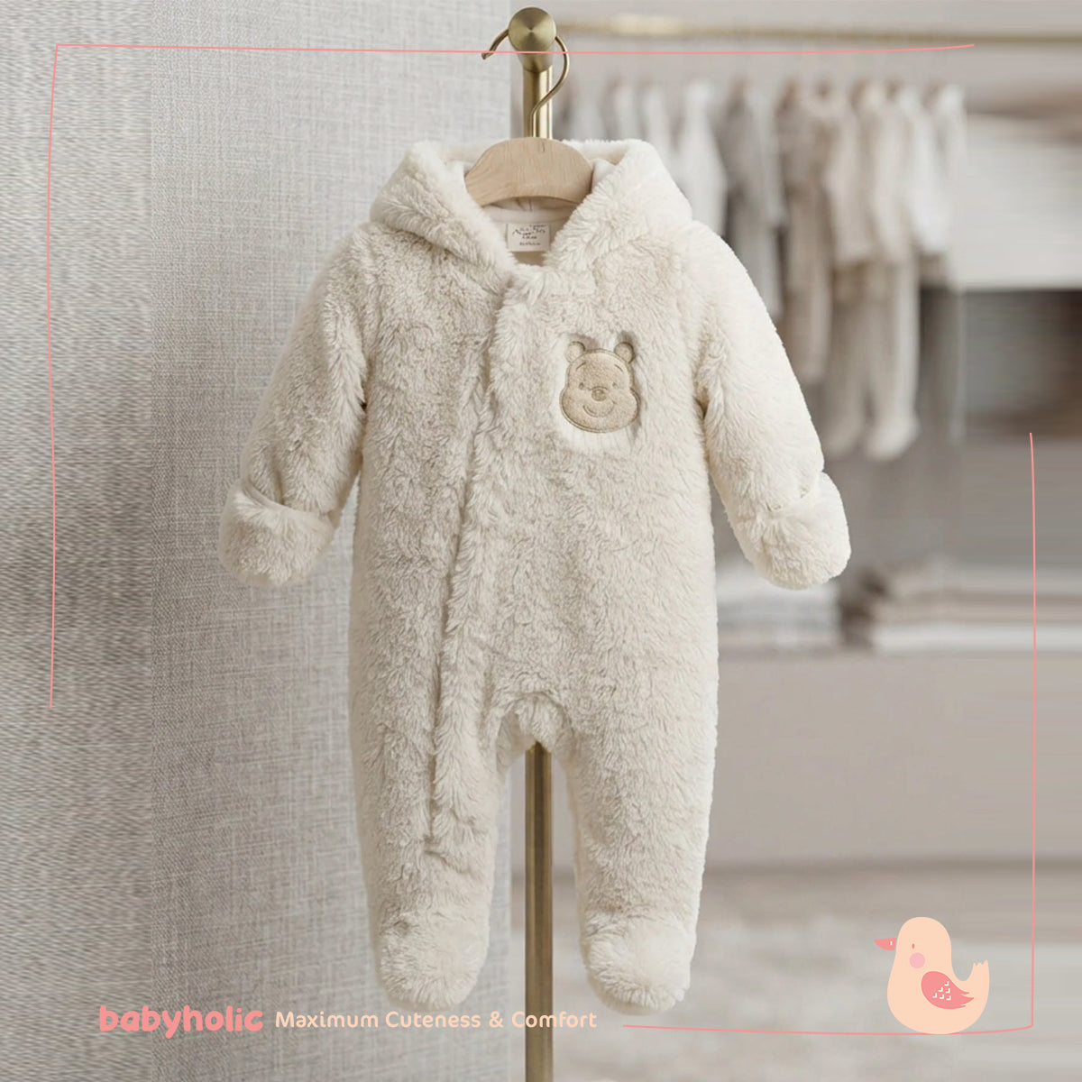 Hooded fur Overall