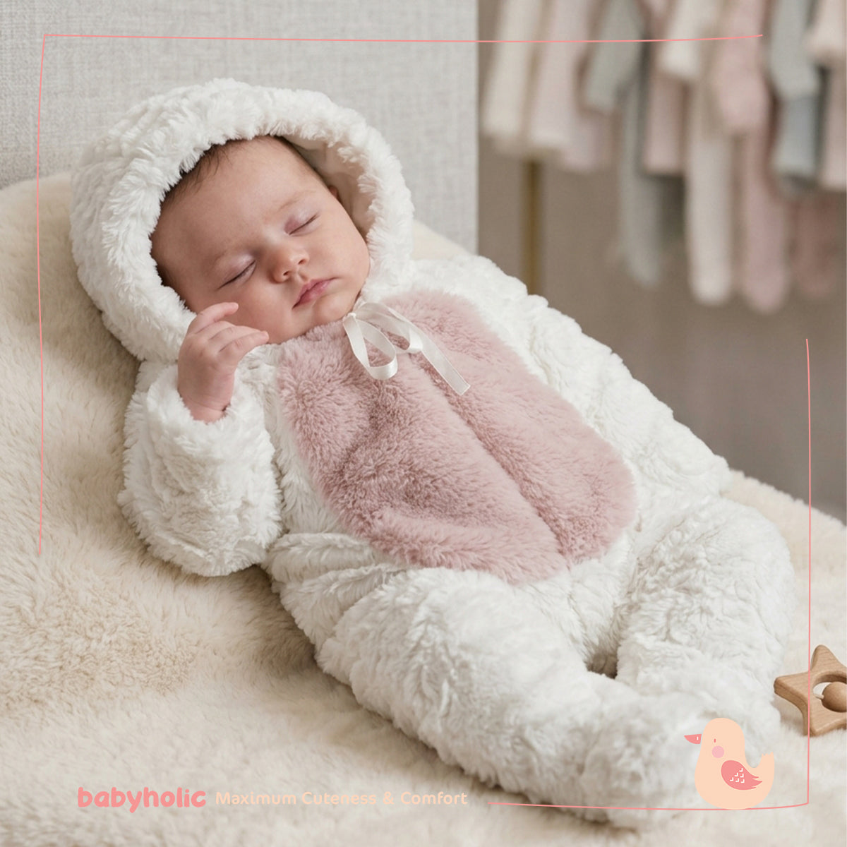 Hooded fur Overall