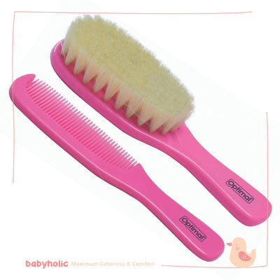 Optimal - Natural Bristles Brush And Comb Set