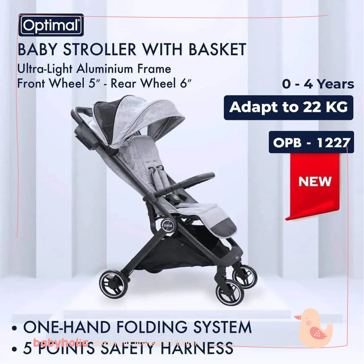 Optimal-Baby Stroller with Basket