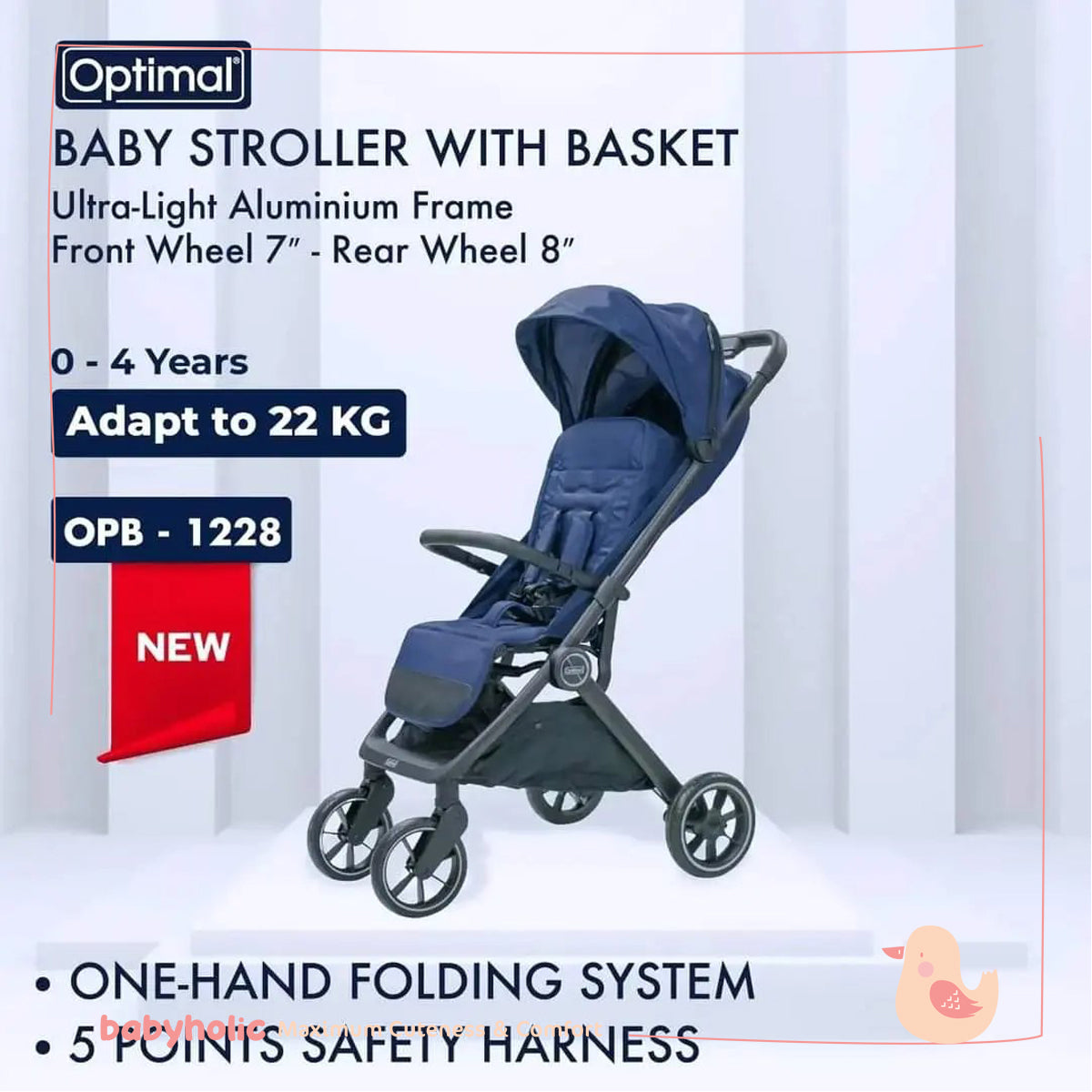 Optimal-Baby Stroller with Basket