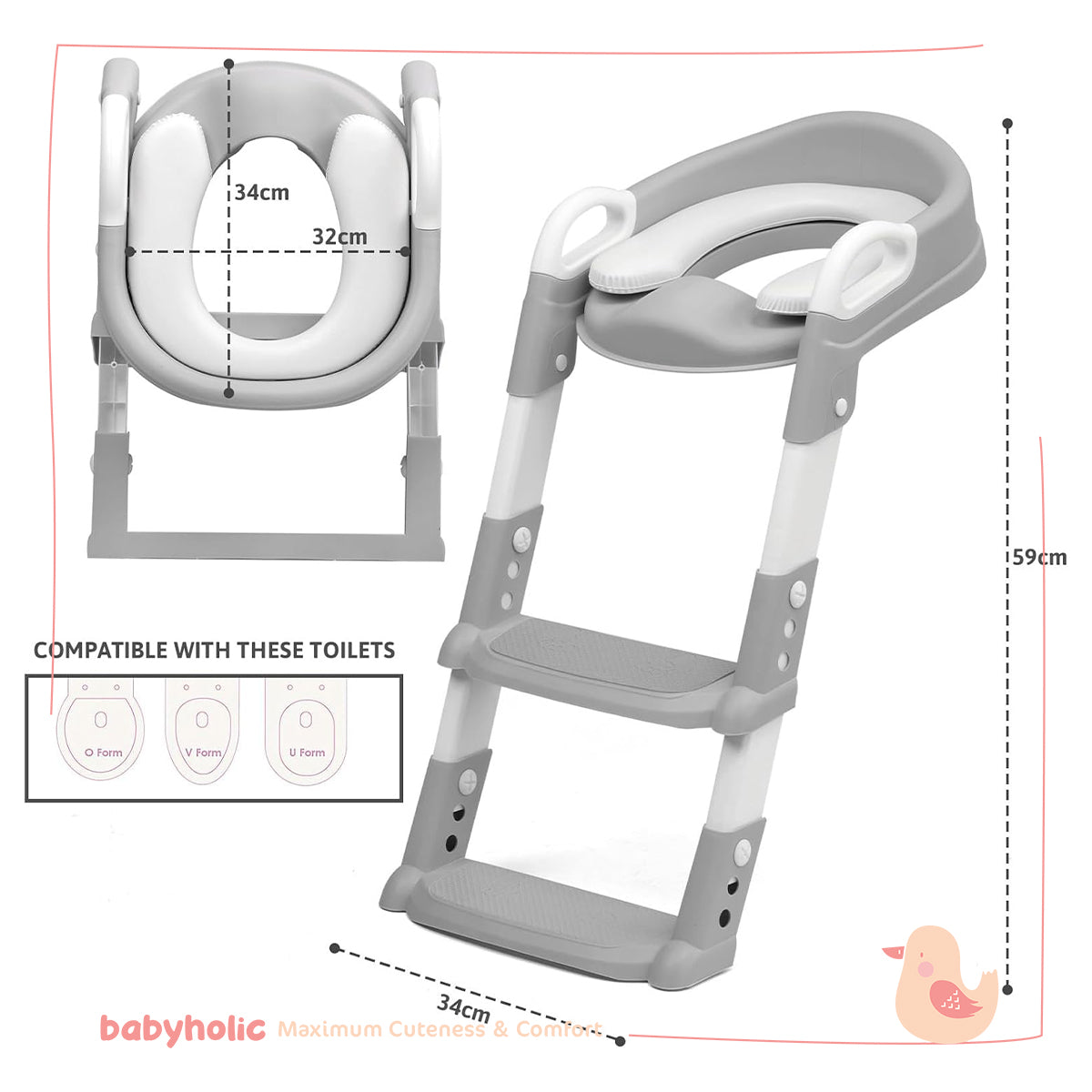 Children's toilet chair and ladder