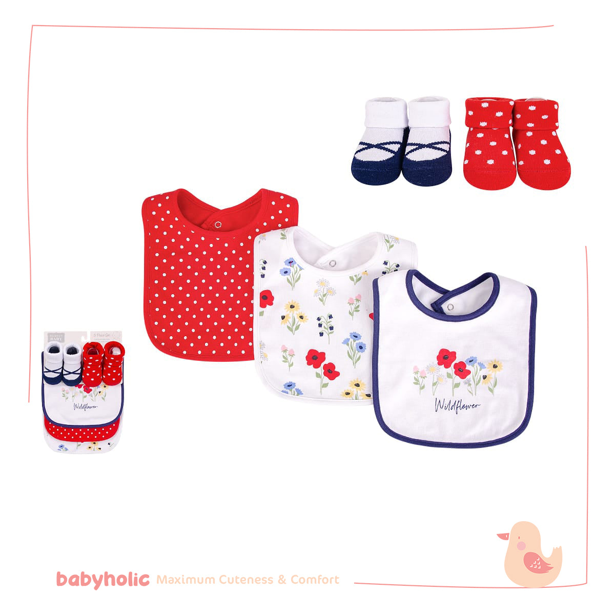 Baby Bibs & Socks Set