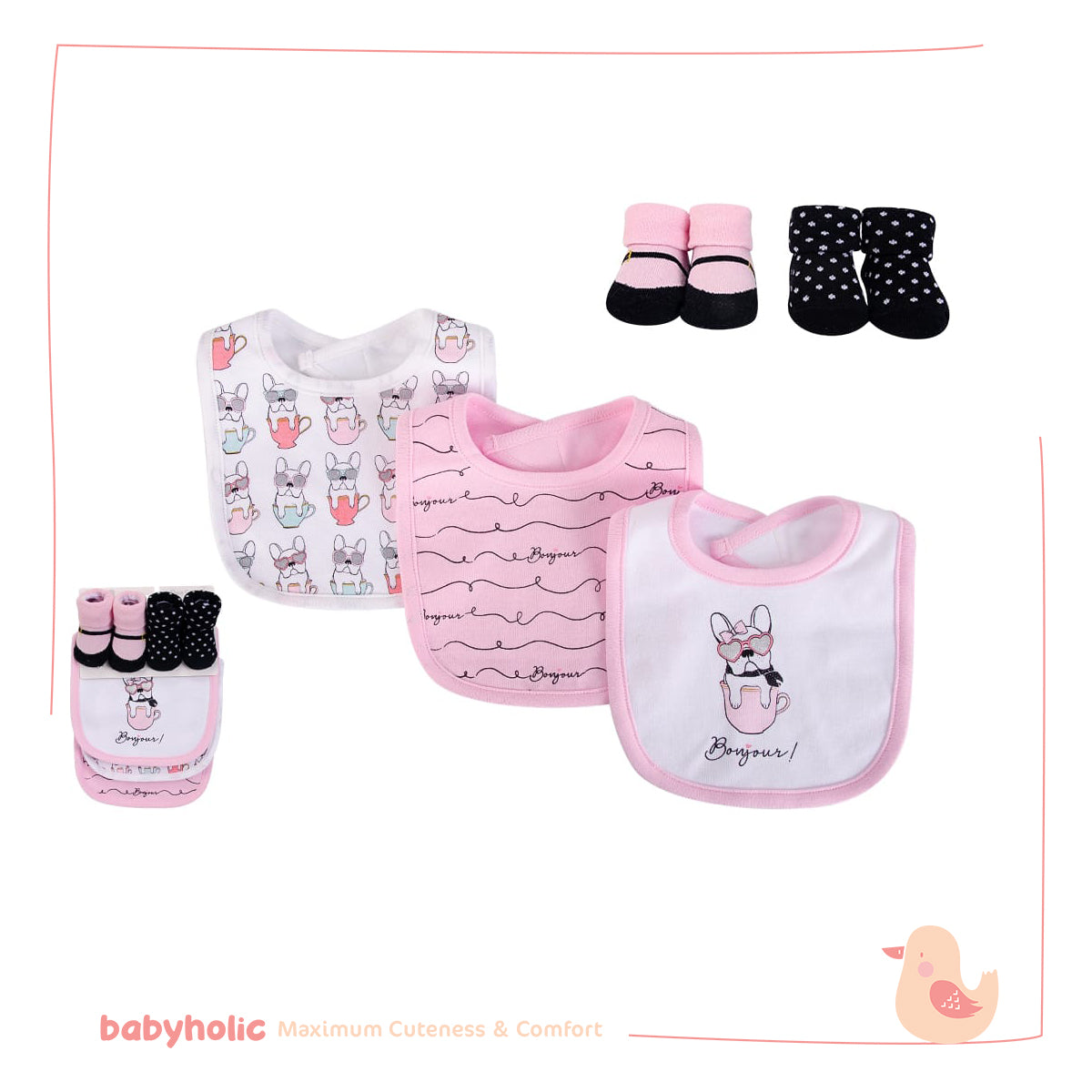Baby Bibs & Socks Set